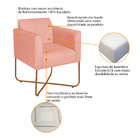 Kit 02 Poltronas Decorativas Andréia Base X Bronze Suede - Co