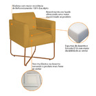 Kit 02 Poltronas Decorativas Andréia Base X Bronze Suede - Mo