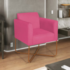 Kit 02 Poltronas Decorativas Andréia Base X Bronze Suede - Pi