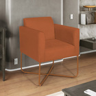 Kit 02 Poltronas Decorativas Andréia Base X Bronze Suede - Te