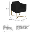 Kit 02 Poltronas Decorativas Andréia Base X Dourada Sintético