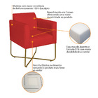 Kit 02 Poltronas Decorativas Andréia Base X Dourada Sintético