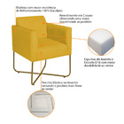 Kit 02 Poltronas Decorativas Andréia Base X Dourada Sintético