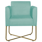 Kit 02 Poltronas Decorativas Andréia Base X Dourada Suede - A