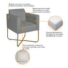 Kit 02 Poltronas Decorativas Andréia Base X Dourada Suede - C