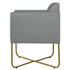 Kit 02 Poltronas Decorativas Andréia Base X Dourada Suede - C