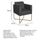 Kit 02 Poltronas Decorativas Andréia Base X Dourada Suede - P