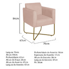 Kit 02 Poltronas Decorativas Andréia Base X Dourada Suede - R