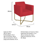 Kit 02 Poltronas Decorativas Andréia Base X Dourada Suede - V