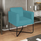 Kit 02 Poltronas Decorativas Andréia Base X Preta Suede - Azu