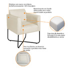 Kit 02 Poltronas Decorativas Andréia Base X Preta Suede - Bege