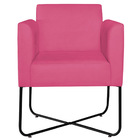 Kit 02 Poltronas Decorativas Andréia Base X Preta Suede - Pink