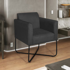 Kit 02 Poltronas Decorativas Andréia Base X Preta Suede - Pre