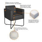 Kit 02 Poltronas Decorativas Andréia Base X Preta Suede - Pre