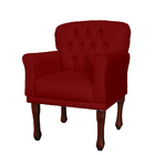 Kit 02 Poltronas Decorativas Anita Pés Luis Xv Suede  Bordô -
