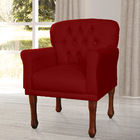 Kit 02 Poltronas Decorativas Anita Pés Luis Xv Suede  Bordô -