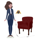 Kit 02 Poltronas Decorativas Anita Pés Luis Xv Suede  Bordô -