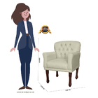 Kit 02 Poltronas Decorativas Anita Pés Luis Xv Suede Bege - D