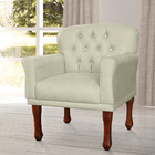 Kit 02 Poltronas Decorativas Anita Pés Luis Xv Suede Bege - D