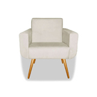Kit 02 Poltronas Decorativas Anitta Com Pés Palito Suede Bege