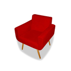 Kit 02 Poltronas Decorativas Anitta Com Pés Palito Suede Verm