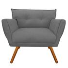 Kit 02 Poltronas Decorativas Anitta Suede Grafite - D'Rossi