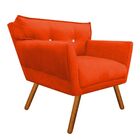 Kit 02 Poltronas Decorativas Anitta Suede Laranja com Strass