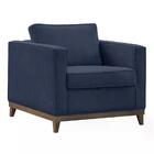 Kit 02 Poltronas Decorativas Aspen Suede Azul Dmonegatto