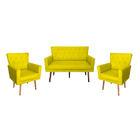 Kit 02 Poltronas Decorativas Aurora + 01 Aurora Namoradeira C