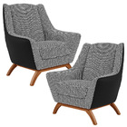 Kit 02 Poltronas Decorativas Base Em Madeira Juliet D02 Coran