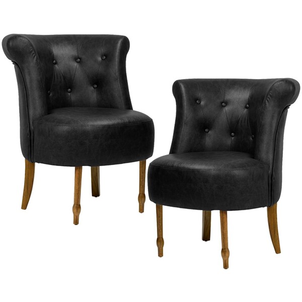 Kit 02 Poltronas Decorativas Base Fixa Olinda D02 Corano Pret