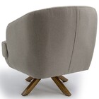 Kit 02 Poltronas Decorativas Base Giratória De Madeira Tamara