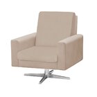 Kit 02 Poltronas Decorativas Beatriz Suede Bege com Base Gira