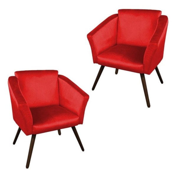 Kit 02 Poltronas Decorativas Bela Para Sala E Quarto Pés Pali