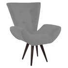 Kit 02 Poltronas Decorativas Bella Com Pés Palito Suede Cinza