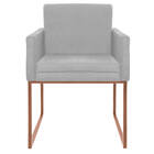 Kit 02 Poltronas Decorativas Bellinha Base De Ferro Bronze Co