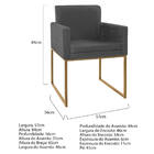 Kit 02 Poltronas Decorativas Bellinha Base De Ferro Dourado C