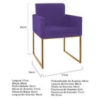 Kit 02 Poltronas Decorativas Bellinha Base De Ferro Dourado C