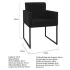 Kit 02 Poltronas Decorativas Bellinha Base De Ferro Preto Cor
