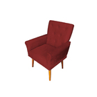 Kit 02 Poltronas Decorativas Bia Com Pés Palito Suede Marsala