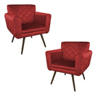 Kit 02 Poltronas Decorativas Bordadas Atenas Para Sala E Quar