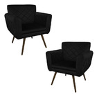 Kit 02 Poltronas Decorativas Bordadas Atenas Para Sala E Quar