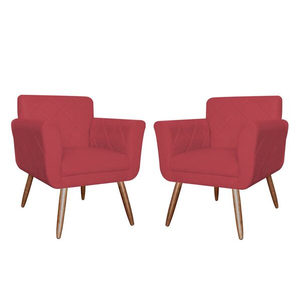 Kit 02 Poltronas Decorativas Bordadas Atenas Para Sala E Quar