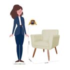 Kit 02 Poltronas Decorativas Bordadas Atenas Para Sala E Quar