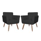 Kit 02 Poltronas Decorativas Bordadas Atenas Para Sala E Quar