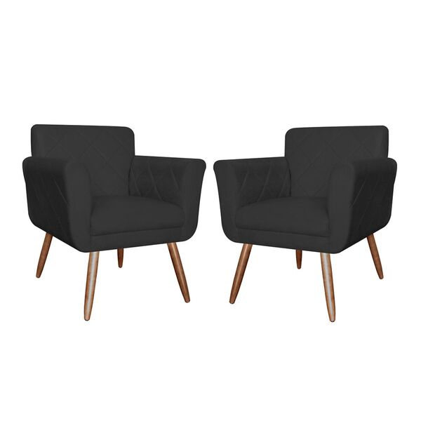 Kit 02 Poltronas Decorativas Bordadas Atenas Para Sala E Quar