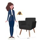 Kit 02 Poltronas Decorativas Bordadas Atenas Para Sala E Quar