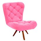 Kit 02 Poltronas Decorativas Botonê Iris Suede Rosa Barbie co