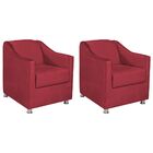 Kit 02 Poltronas Decorativas Catar Suede -  Amarena Móveis -