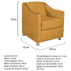 Kit 02 Poltronas Decorativas Catar Suede -  Amarena Móveis -